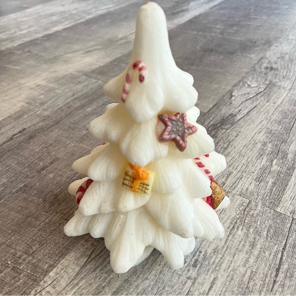 Vintage LAVA ENTERPRISES 3D Christmas Tree White CANDLE - 8" x 6” - Picture 6 of 10
